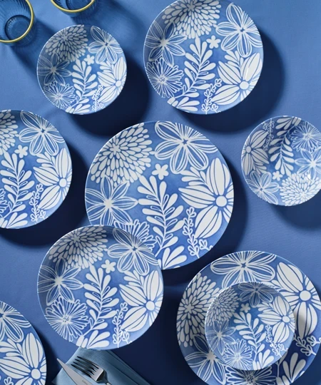 Camelia 6 Kişilik 18 Parça Yemek Takımı 41866 -Mavi