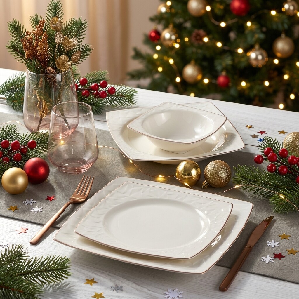 Vivente 8 Parça 2 Kişilik Bone Yemek Takımı - Copper Bakır