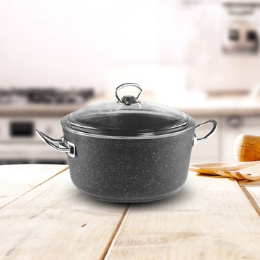 Ametis 20 Cm Granit Derin Tencere - Antrasit - GÜRAL ÇELİK