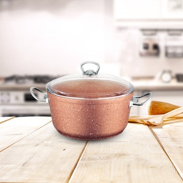 Ametis 20 Cm Granit Derin Tencere - Tiramisu - GÜRAL ÇELİK