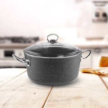 Ametis 22 Cm Granit Derin Tencere - Antrasit - GÜRAL ÇELİK