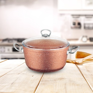 Ametis 22 Cm Granit Derin Tencere - Tiramisu - GÜRAL ÇELİK