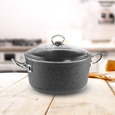 Ametis 24 Cm Granit Derin Tencere - Antrasit - GÜRAL ÇELİK