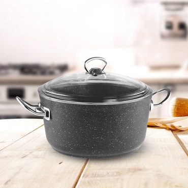 Ametis 26 Cm Granit Derin Tencere - Antrasit - GÜRAL ÇELİK