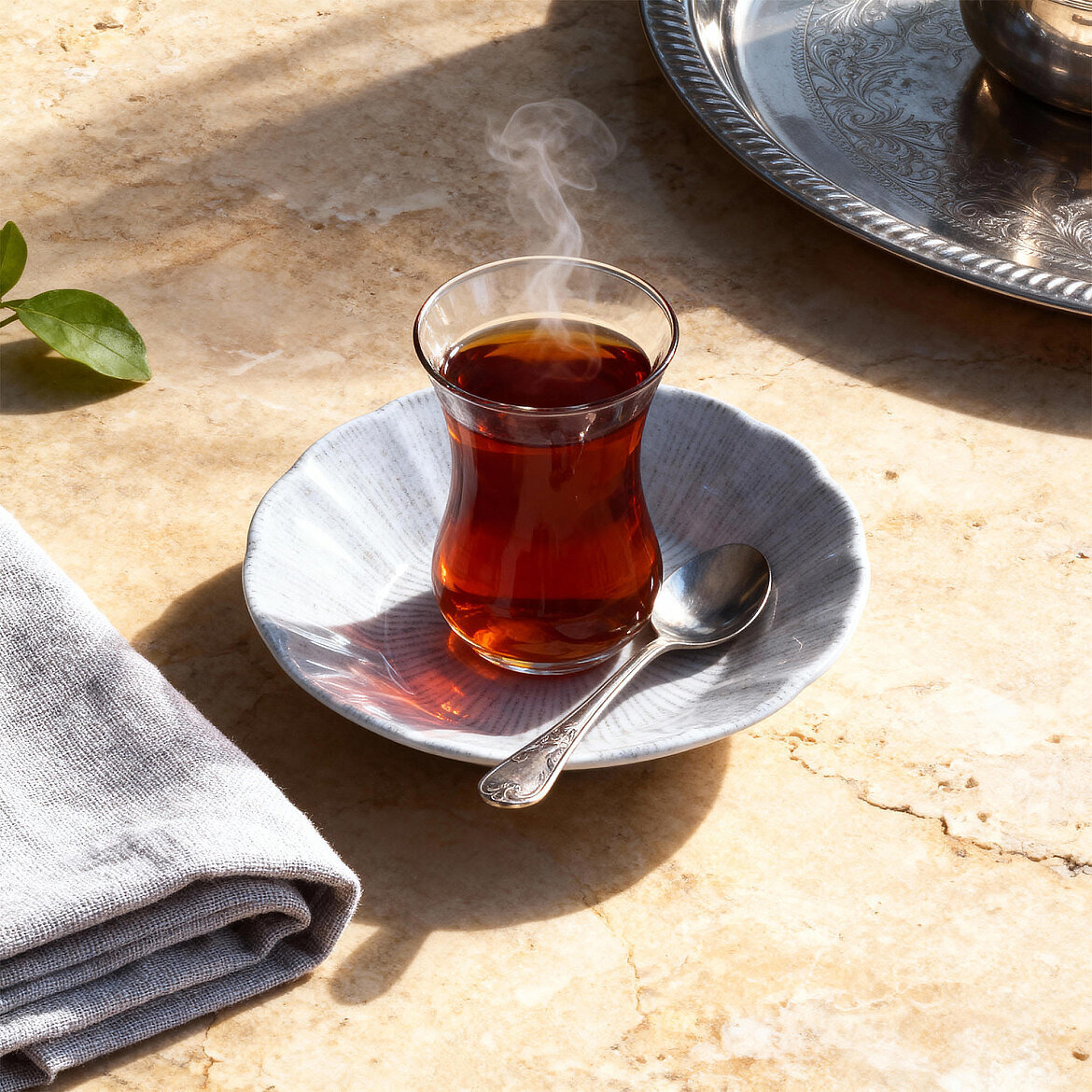 Acem 6 Parça 10 cm Porselen Çay Tabağı Seti - GÜRAL PORSELEN (1)