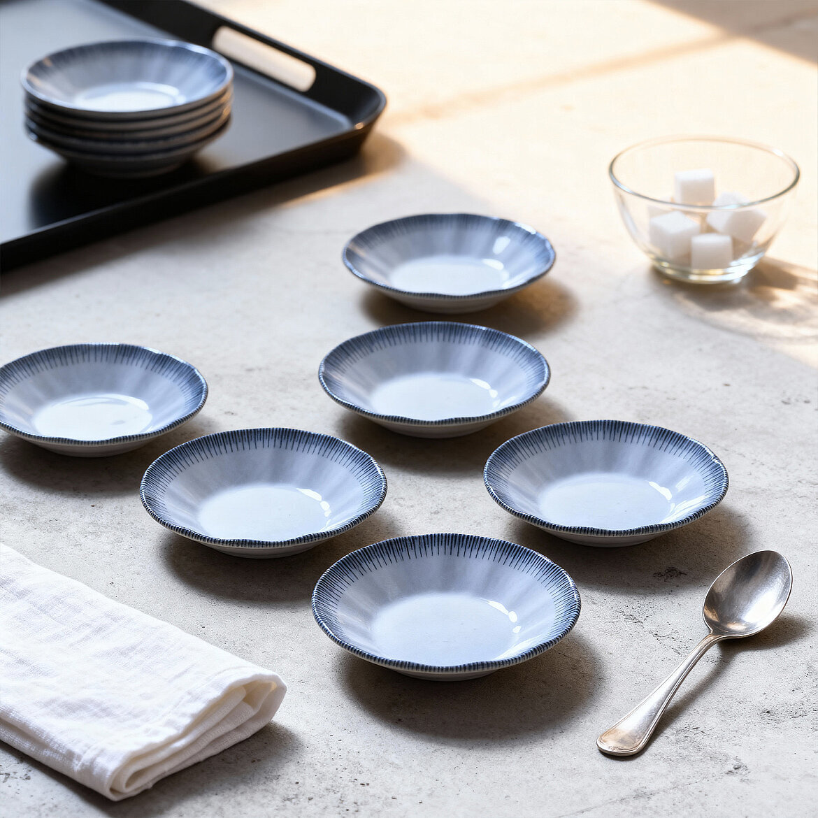 Acem 6 Parça 10 cm Porselen Çay Tabağı Seti - GÜRAL PORSELEN (1)
