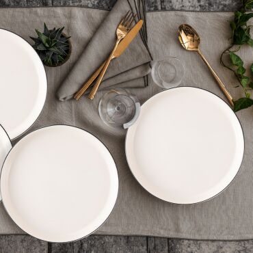 Bilbao 3 Parça 27 Cm Servis Tabağı Siyah File - GÜRAL PORSELEN