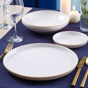 Bilbao 3 Parça Sıngle Yemek Takımı Gold - GÜRAL PORSELEN