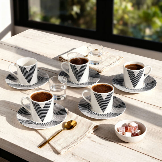 Camelia 12 Parça 6 Kişilik Kahve Fincan Takımı 6245 - 2