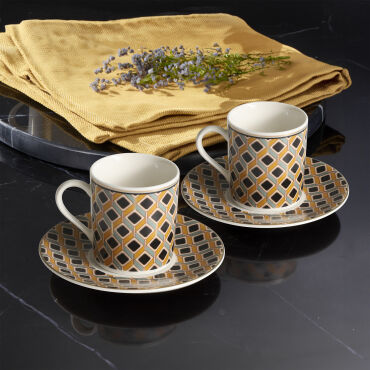 Camelia 12 Parça 6 Kişilik Kahve Fincan Takımı 65111 - GÜRAL PORSELEN