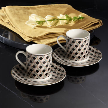Camelia 12 Parça 6 Kişilik Kahve Fincan Takımı 65112 - GÜRAL PORSELEN