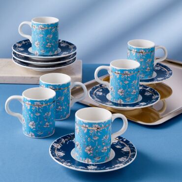 Camelia 12 Parça 6 Kişilik Kahve Fincan Takımı 67071 - GÜRAL PORSELEN