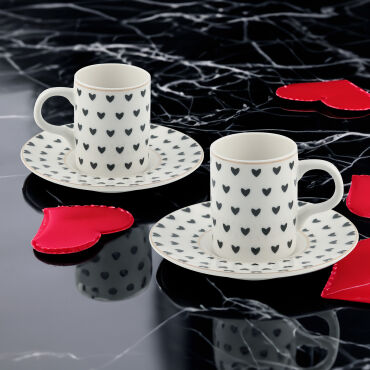 Camelia 2 Kişilik 4 Parça Kahve Fincan Takımı 6656 - GÜRAL PORSELEN