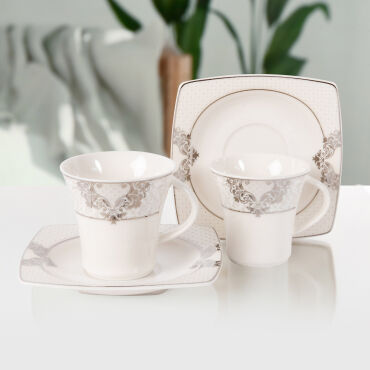 Caroline 12 Parça 6 Kişilik Kahve Takımı 6600 - GÜRAL PORSELEN