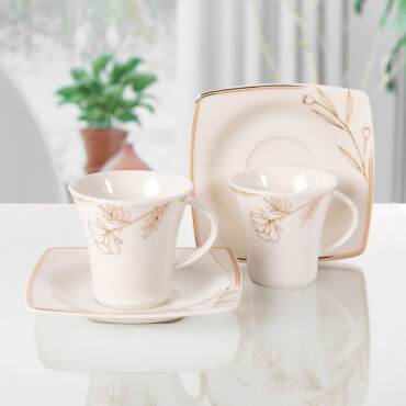 Caroline 12 Parça 6 Kişilik Kahve Takımı 6610 - GÜRAL PORSELEN