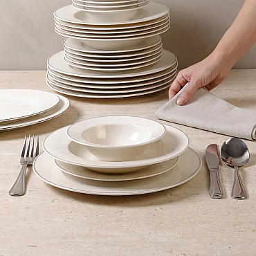 Harika 26 Parça 6 Kişilik Bone Yemek Takımı - 226 - GÜRAL PORSELEN