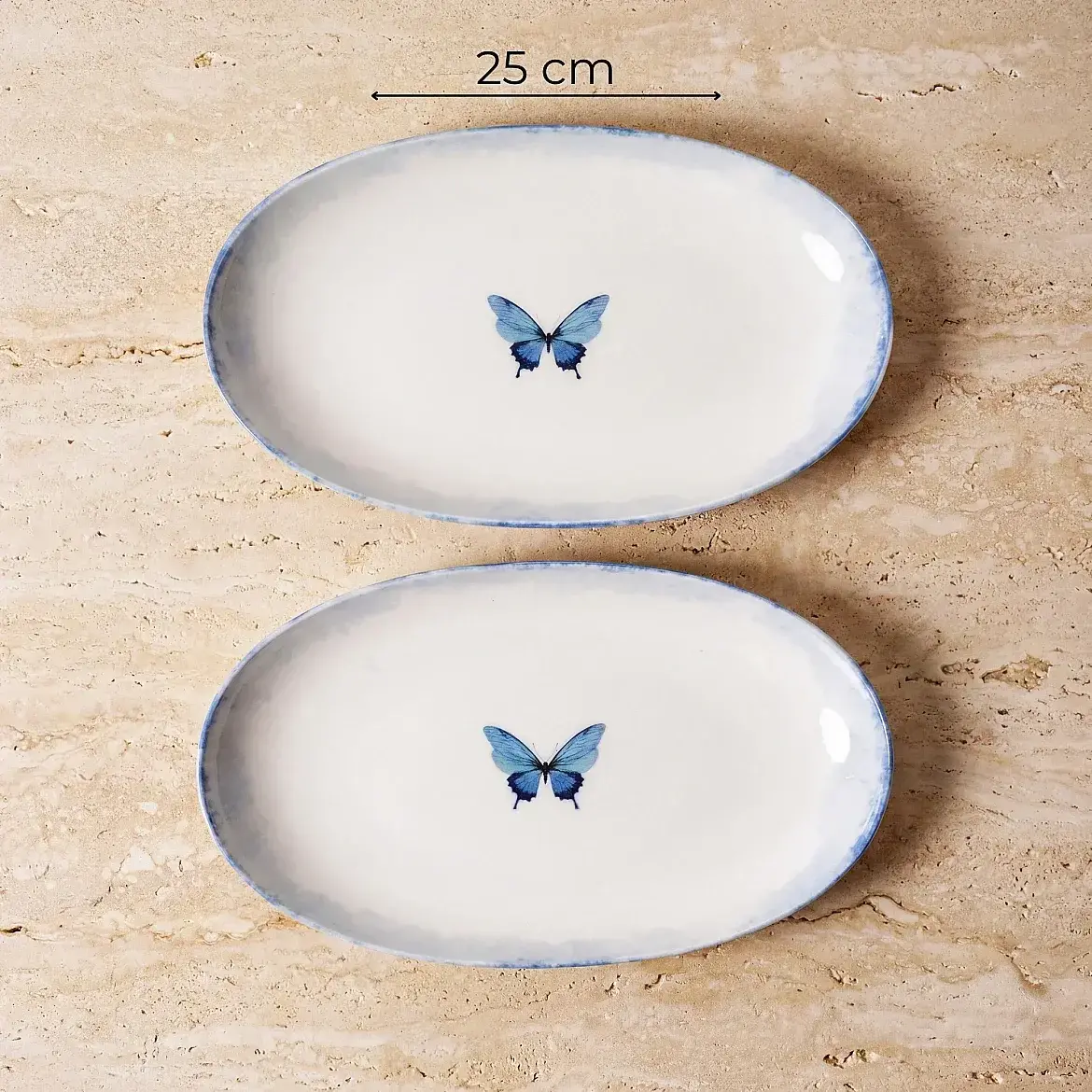 Elips 2'li 25 cm Porselen Kayık Tabak - GÜRAL PORSELEN (1)