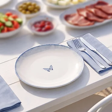 Flora 4'lü 20 cm Porselen Düz Tabak - GÜRAL PORSELEN