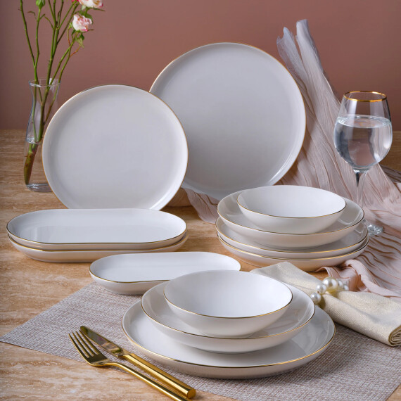 Bilbao 27 Parça 6 Kişilik Yemek Takımı Altın Yaldız 20 - GÜRAL PORSELEN