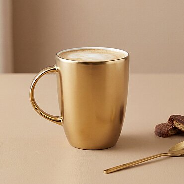 Gold Efekt Kaplama Porselen Kupa - GÜRAL PORSELEN