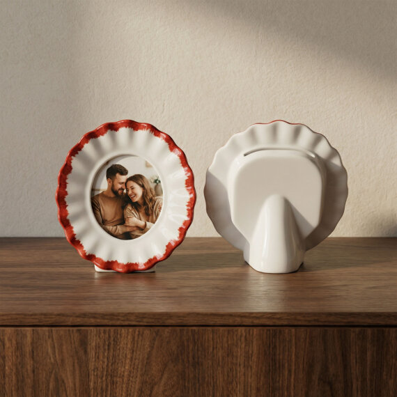 Güral Hediyelik Dekoratif Fotoğraf Çerçevesi 13 cm Bordo - 2