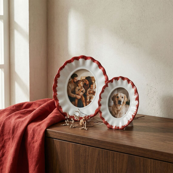 Güral Hediyelik Dekoratif Fotoğraf Çerçevesi 13 cm Bordo - 1