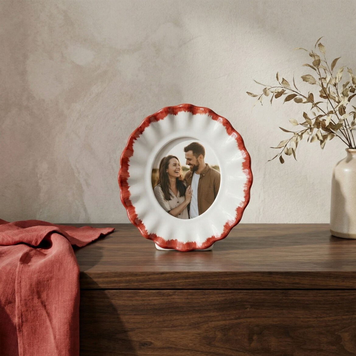 Güral Hediyelik Dekoratif Fotoğraf Çerçevesi 17 cm Bordo - GÜRAL PORSELEN (1)