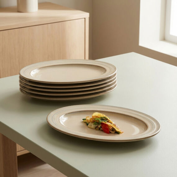 Güral 2 Adet 24 Cm Kayık Tabak Reaktif Agate Vr 969 - 6