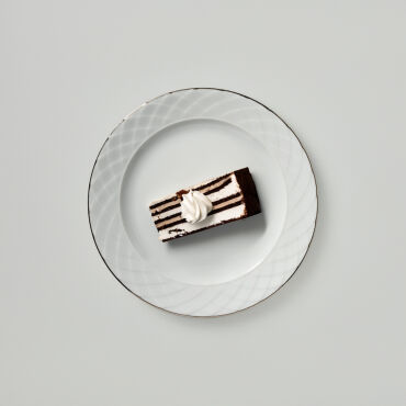 Alfa 6 Adet 17 Cm Tatlı Tabağı Platin File 220 - GÜRAL PORSELEN