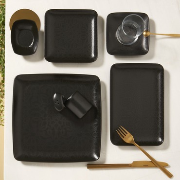 Angelica 33 Parça 6 Kişilik Kare Bone Kahvaltı Takımı - 515 - GÜRAL PORSELEN