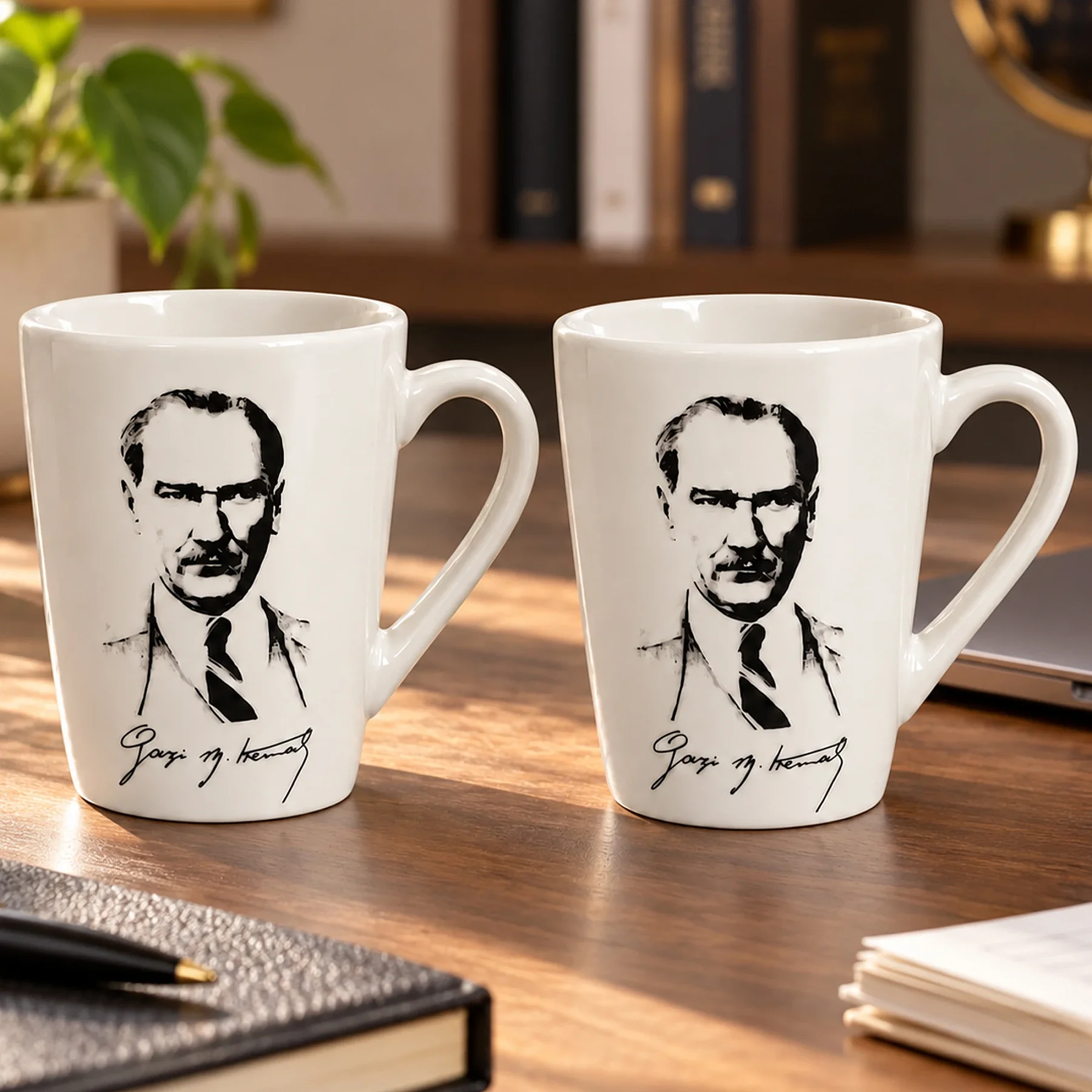 Atatürk Temalı 2'li Porselen Mug Bardak Seti - GÜRAL PORSELEN (1)