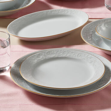 Bahar Dalı 6 Parça 20 cm Pasta Tabağı Mat Gold - GÜRAL PORSELEN