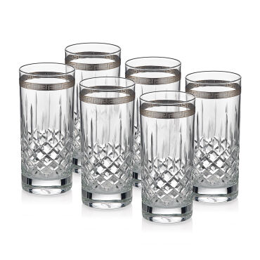 Barok 6 Parça Limonata Bardağı Platin - GÜRAL PORSELEN