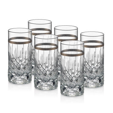 Barok 6 Parça Su Bardağı Platin - GÜRAL PORSELEN