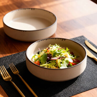 Ese Güral 2 Adet 18 cm Salata Kasesi Mat Bej 26B - GÜRAL PORSELEN