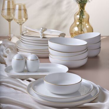 Bilbao 19 Parça 4 Kişilik Yemek Takımı Altın Yaldız 20 - GÜRAL PORSELEN