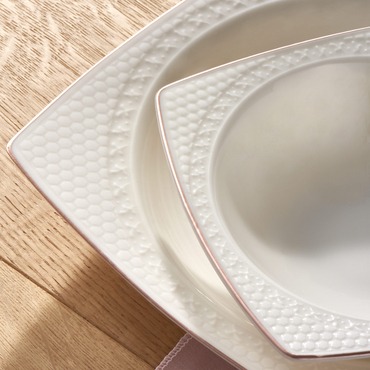 Bonenjoy 8 Parça 2 Kişilik Bone Yemek Takımı - Copper Bakır - GÜRAL PORSELEN (1)