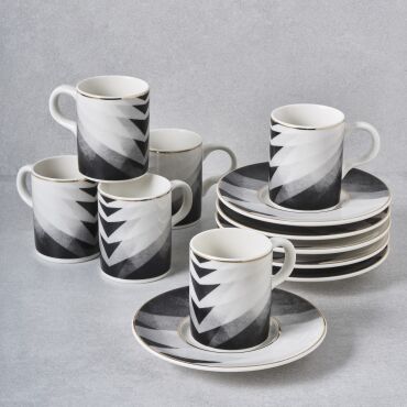 Camelia 12 Parça 6 Kişilik Kahve Fincan Takımı 5599 - GÜRAL PORSELEN