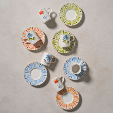 Camelia 12 Parça 6 Kişilik Kahve Fincan Takımı 6580 - GÜRAL PORSELEN