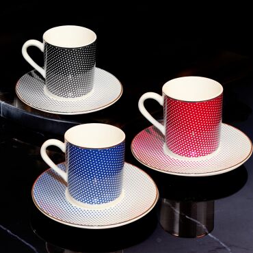 Camelia 12 Parça 6 Kişilik Kahve Fincan Takımı Karışık 62421 - GÜRAL PORSELEN