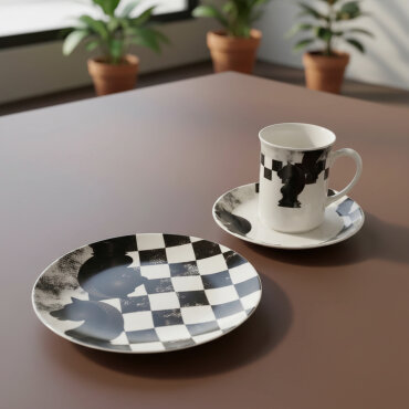 Camelia 3 Parça Çay Takımı Satranç At - GÜRAL PORSELEN (1)