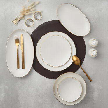 Camelia 30 Parça 6 Kişilik Yemek Takımı Altın Yaldız 20 - GÜRAL PORSELEN