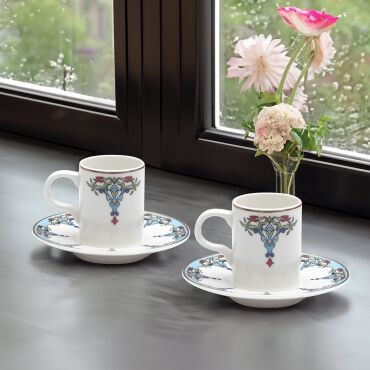 CAMELİA 4 PARÇA 2 KİŞİLİK KAHVE FİNCAN TAKIMI 6573 - GÜRAL PORSELEN