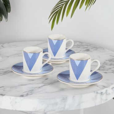 Camelia 4 Parça 2 Kişilik Kahve Fincan Takımı 62452 Lacivert - GÜRAL PORSELEN