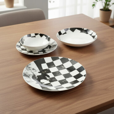 Camelia 4 Parça Sıngle Yemek Takımı Satranç Fil - GÜRAL PORSELEN