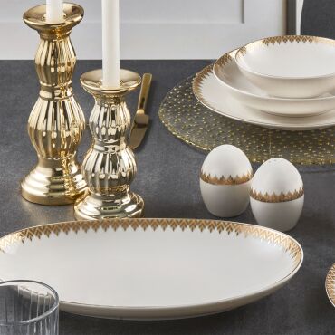 CAMELİA 54 PARÇA 12 KİŞİLİK YEMEK TAKIMI GOLD 6419 - GÜRAL PORSELEN (1)
