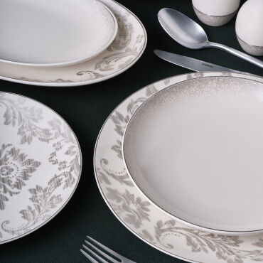 Camelia 54 Parça 12 Kişilik Yemek Takımı Gümüş 65851 - GÜRAL PORSELEN (1)