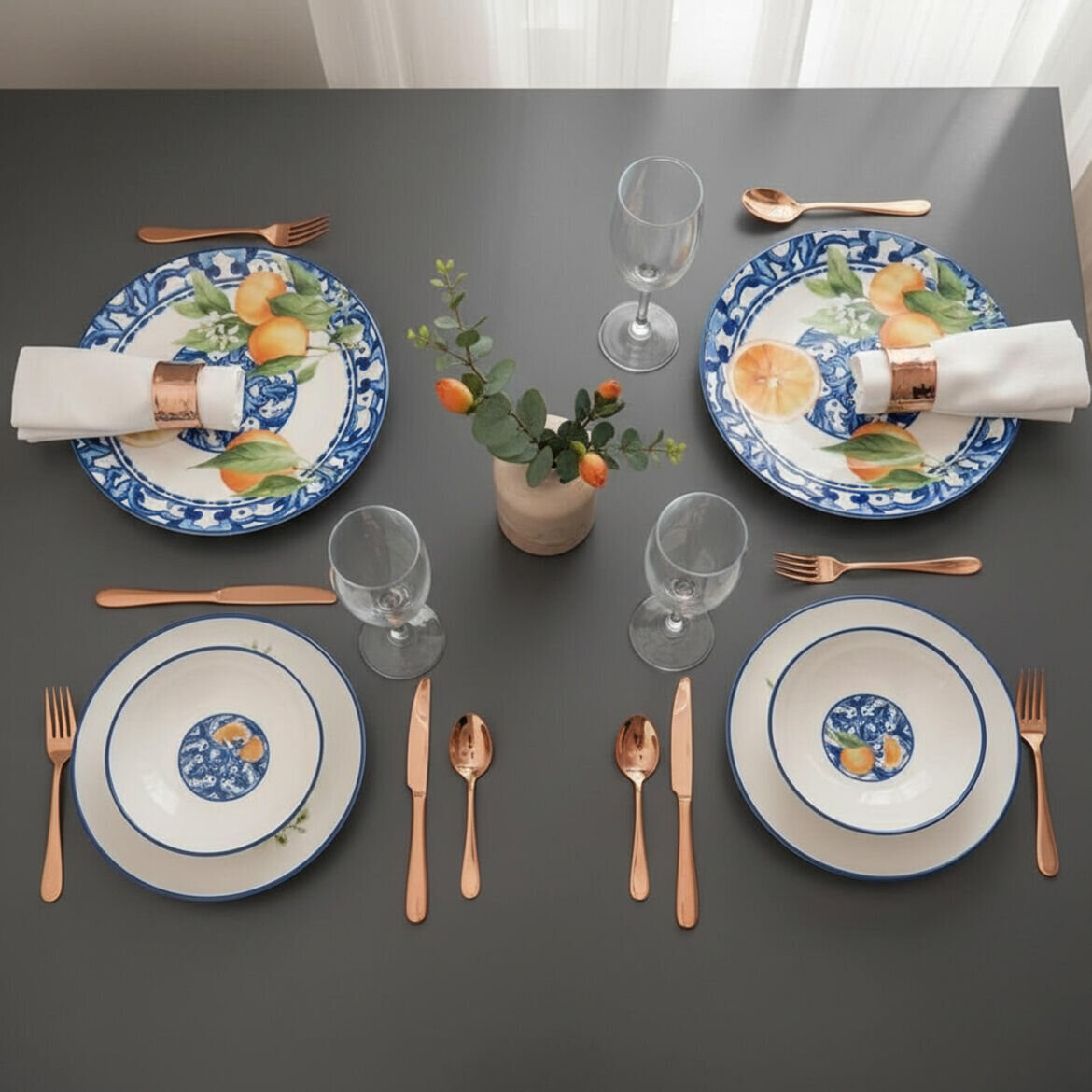 Camelia 8 Parça 2 Kişilik Yemek Takımı 5535 - GÜRAL PORSELEN (1)