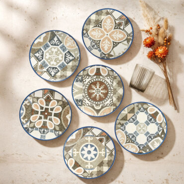 Camelia Harmony Coffee 6 Parça 20 cm Pasta Takımı 4270 - GÜRAL PORSELEN