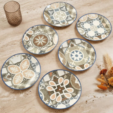 Camelia Harmony Coffee 6 Parça 20 cm Pasta Takımı 4287 - GÜRAL PORSELEN